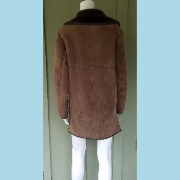 Genuine Brown Sheep Skin Shearling 3/4 Coat Please read - Picture 3 of 6